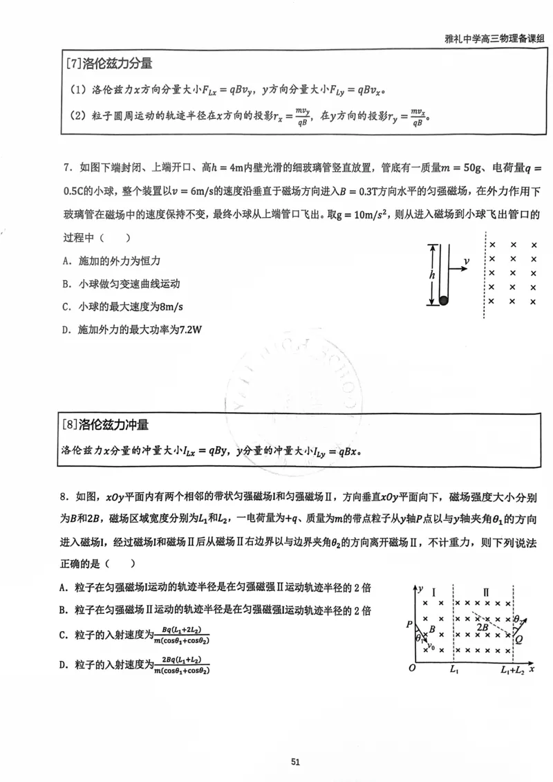 2025雅礼中学考前冲刺讲义_2025年5月_2505202025雅礼中学考前冲刺物理讲义