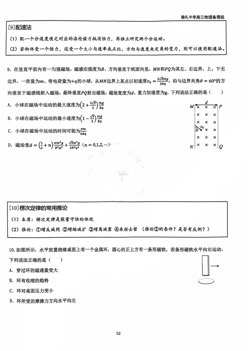 2025雅礼中学考前冲刺讲义_2025年5月_2505202025雅礼中学考前冲刺物理讲义