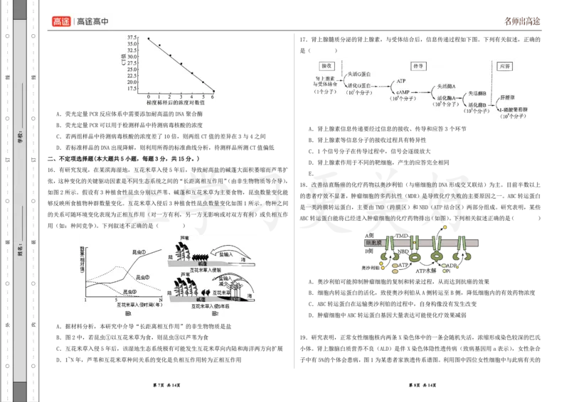 (8.20)-点睛押题卷&mdash;&mdash;黑龙江卷_2024高考押题卷_132024高途全系列_26高途点睛卷_2024点睛密卷-生物