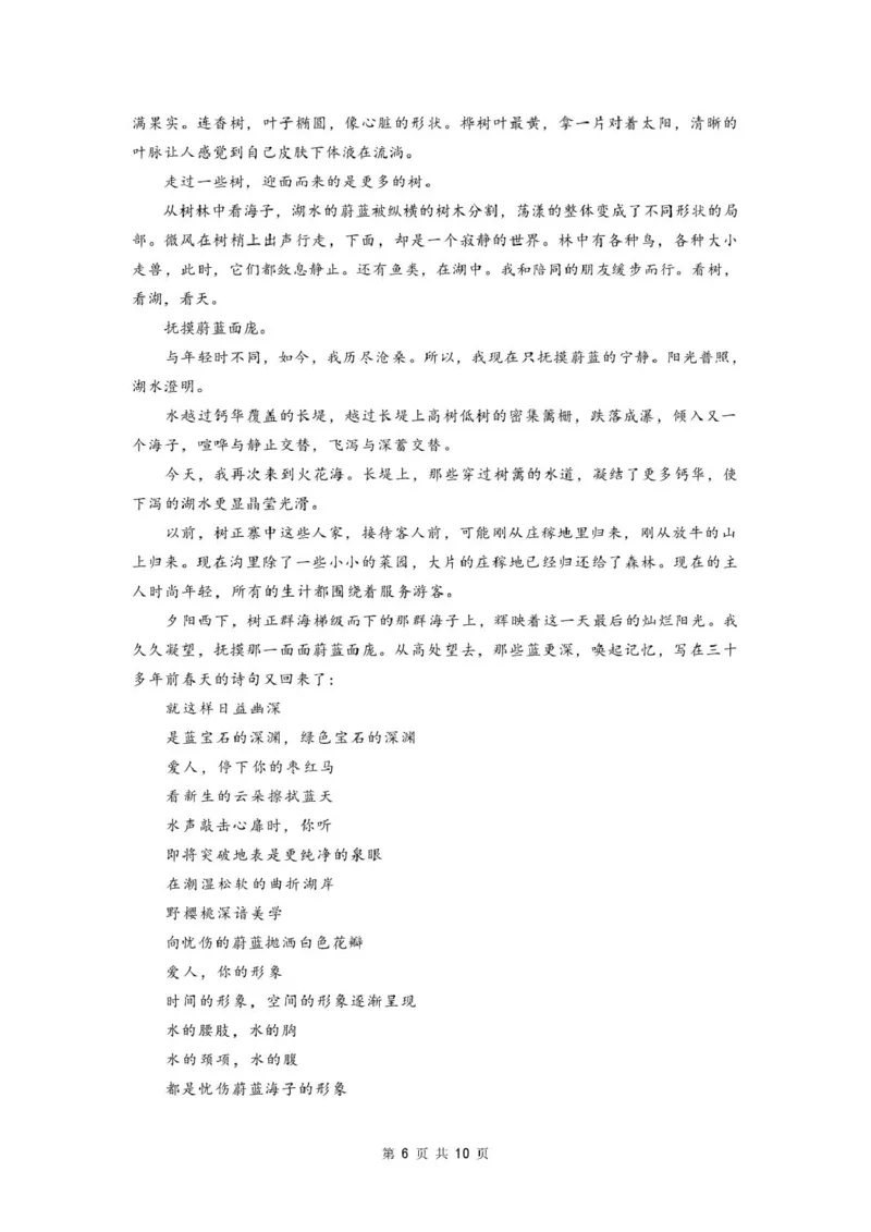 2025届广东省深圳市高级中学高中园高三高考适应性考试语文试题_2025年5月_250524广东省深圳市高级中学高中园2025届高三高考适应性考试（全科）