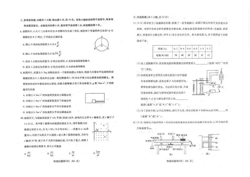 2025届山西省临汾市高三二模物理试卷（PDF版，含答案）_2025年4月_2504042025届山西省临汾市高三下学期第二次模拟考试（全科）