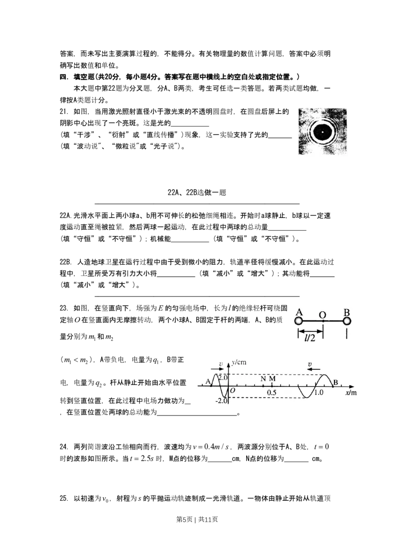 2011年高考物理试卷（上海）（空白卷）_物理历年高考真题_新&middot;PDF版2008-2025&middot;高考物理真题_物理（按省份分类）2008-2025_2008-2025&middot;（上海）物理高考真题