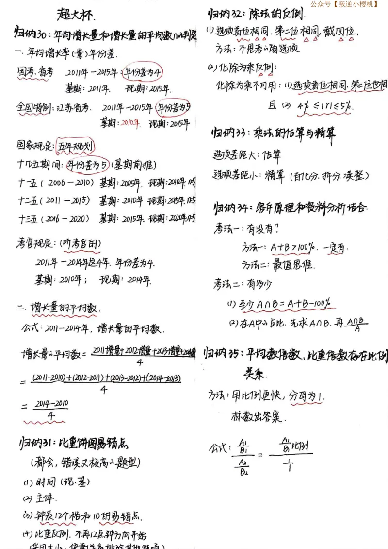 高照超大杯归纳笔记_2026考公资料_（06）高照_高照资料笔记合集_高照丨24资料分析笔记（含速算）