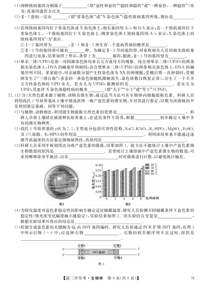 九师联盟2025届高三下学期2月开学考试生物_2025年2月_250210九师联盟2025届高三下学期2月开学考试试题（全科）_九师联盟2025届高三下学期2月开学考试生物