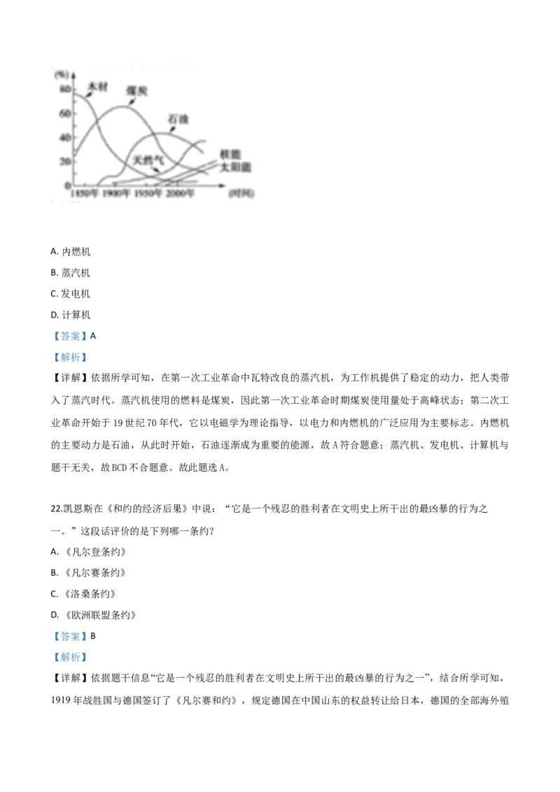 精品解析：山东省聊城市2019年中考历史试题（解析版）_中考真题_6.历史中考真题2015-2024年_2019年全国中考历史170份_2019年中考真题精品解析历史（山东聊城卷）精编word版