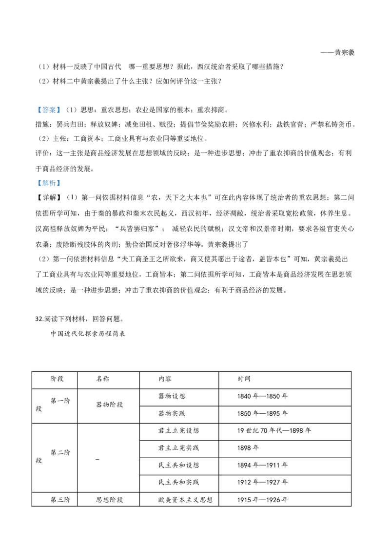 精品解析：山东省聊城市2019年中考历史试题（解析版）_中考真题_6.历史中考真题2015-2024年_2019年全国中考历史170份_2019年中考真题精品解析历史（山东聊城卷）精编word版
