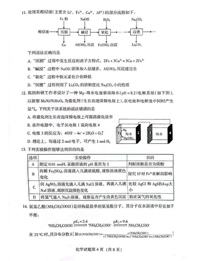 2025《高考真题&bull;甘肃》化学试卷_2025《全国高考真题卷》各地方卷_2025《高考真题&bull;甘肃》