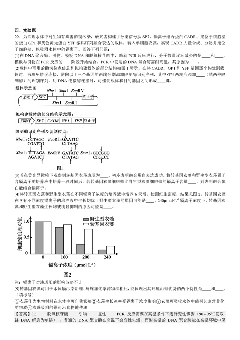 河北生物-答案_1.高考2025全国各省真题+答案_00.2025各省市高考真题及答案（按省份分类）_9、河北卷（全科，持续更新）_6.生物