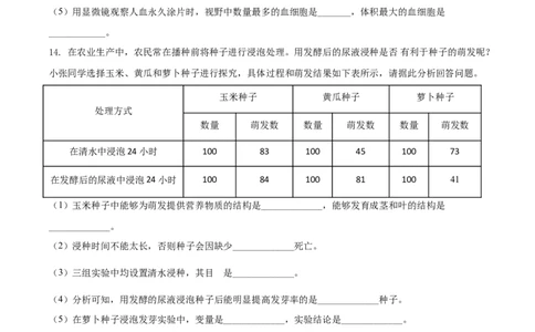 精品解析：甘肃省平凉市2021年中考生物试题（原卷版）_中考真题_8.生物中考真题2015-2024年_2021中考生物真题64份_2021甘肃_精品解析：甘肃省平凉市2021年中考生物试题