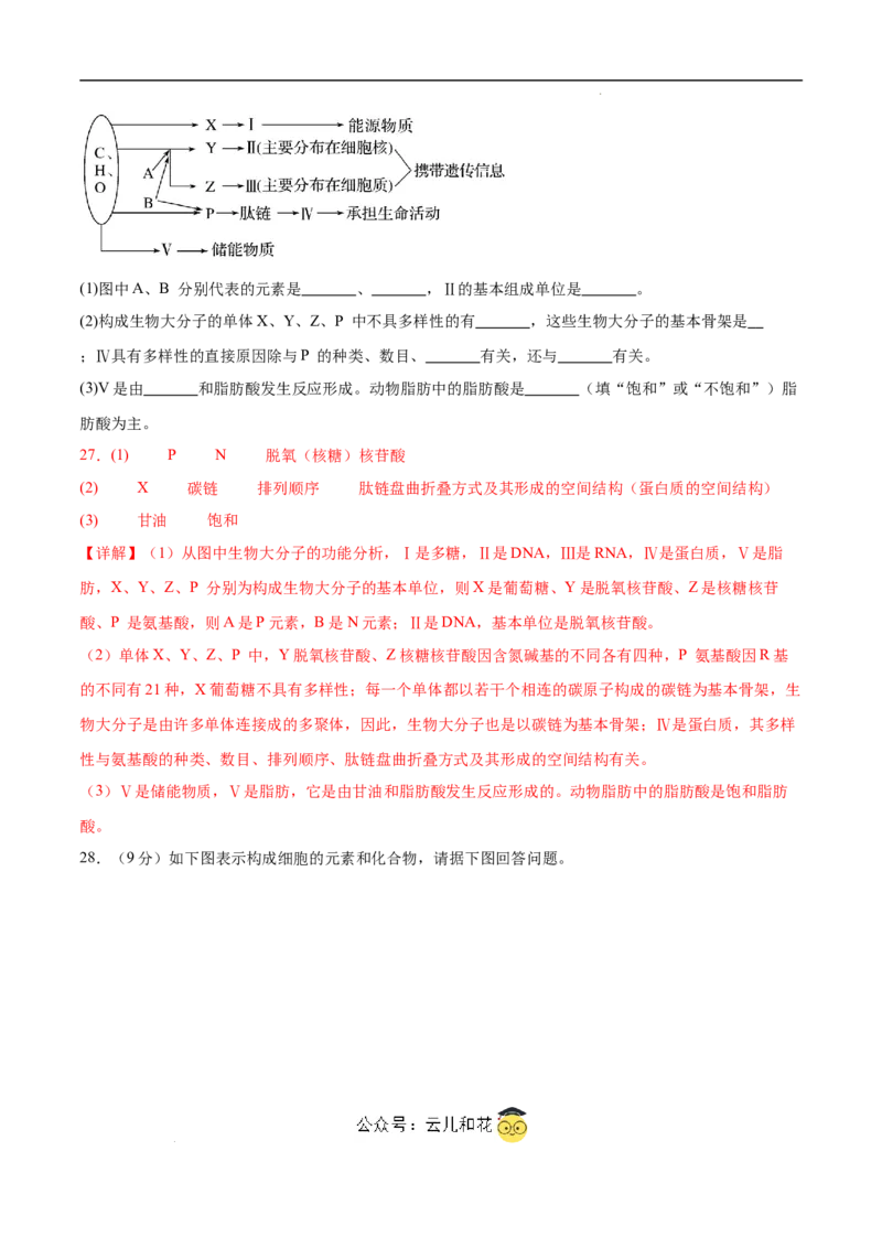 高一生物第一次月考卷（江苏专用）（全解全析）_1多考区联考试卷_0922黄金卷：2024-2025学年高一上学期第一次月考9科word解析版含答题卡（江苏专用）