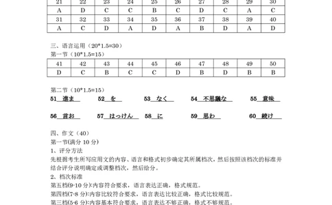 2025届高三二模日语参考答案_2025年3月_2503212025届江苏苏北七市高三第二次调研（南通市、宿迁、连云港、泰州、扬州、徐州、淮安）（全科）