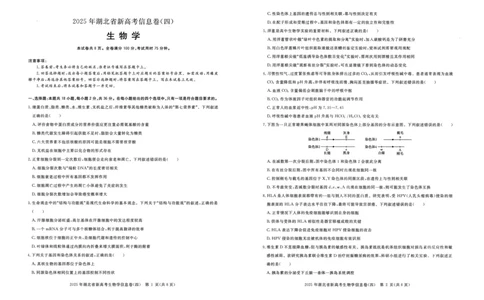 2025年湖北省新高考信息卷（四）生物_2025年5月_2505182025年湖北省新高考信息卷（四）（全科）