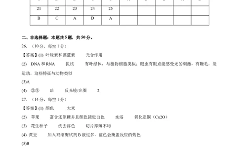 高一生物第一次月考卷01（参考答案）（新高考通用）_1多考区联考试卷_0920（新高考通用）黄金卷：2024-2025学年高一上学期第一次月考（含答题卡word解析版）