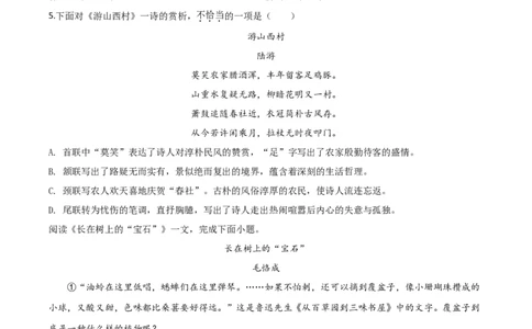 精品解析：天津市2020年中考语文试题（原卷版）_中考真题_1.语文中考真题2015-2024年_2020全国多省多地中考语文真题96份_语文真题2020_2020年中考真题精品解析语文（天津卷）精编word版