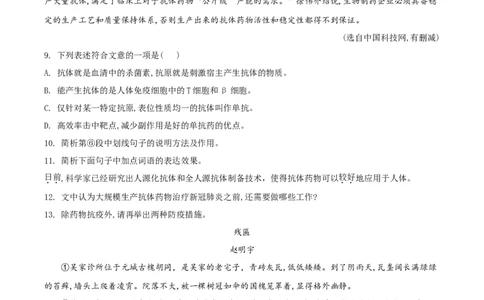精品解析：山东省聊城市2020年中考语文试题（原卷版）_中考真题_1.语文中考真题2015-2024年_2020全国多省多地中考语文真题96份_语文真题2020