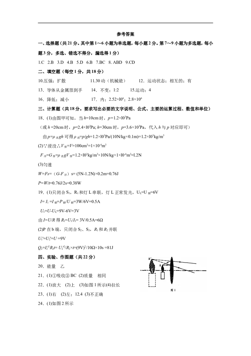 辽宁沈阳2017中考试题物理卷(含答案)_中考真题_4.物理中考真题2015-2024年_地区卷_辽宁物理_辽宁物理_沈阳物理08-22_沈阳中考物理08-21