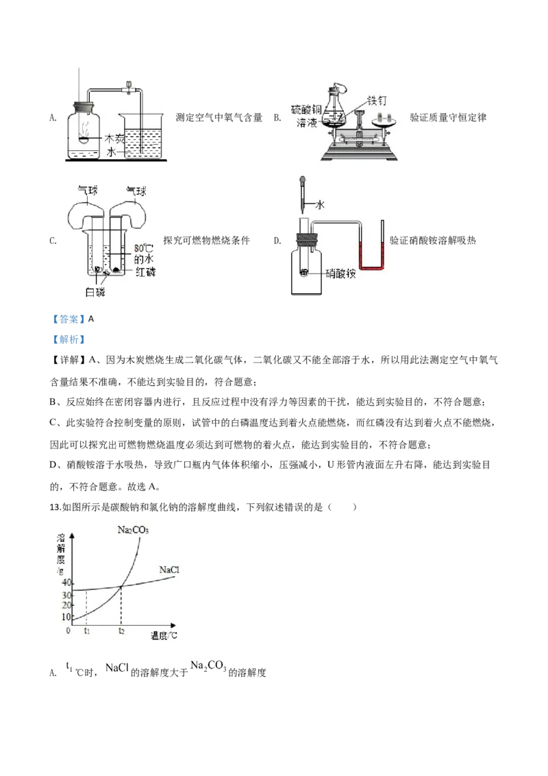 精品解析：江苏省无锡市2019年中考化学试题（解析版）_中考真题_5.化学中考真题2015-2024年_2019中考真题卷（140份）_2019年中考真题精品解析化学（江苏省无锡市）精编word版