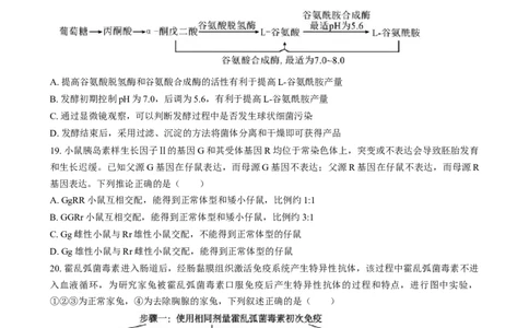 2025普通高校招生适应性测试内蒙古生物卷（八省联考）Word版无答案_2025年1月_❤2025年高考综合改革适应性演练（八省联考）(1)