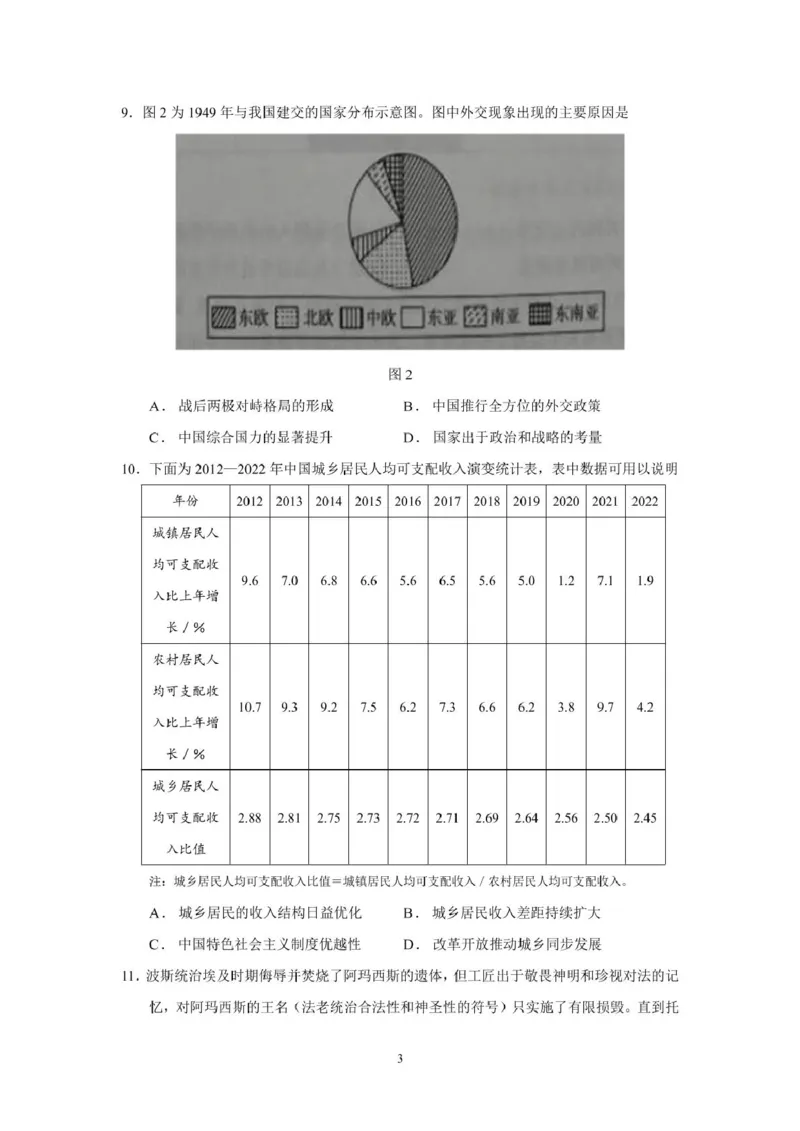 三模历史试卷_2025年5月_250528广东省汕头市2025届高三下学期第三次模拟考试（全科）_2025届广东省汕头市高三第三次模拟考试历史试题