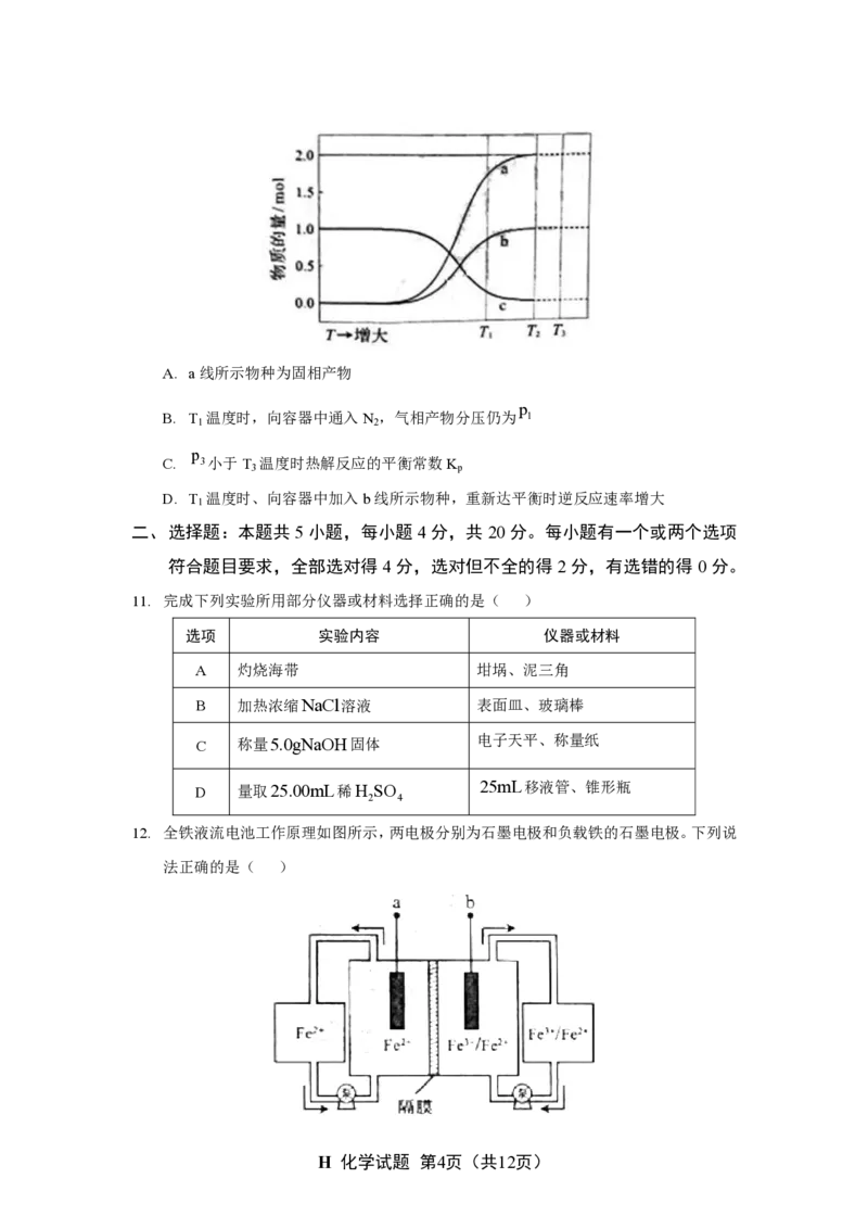 2025《高考真题&bull;山东》化学试卷_2025《全国高考真题卷》各地方卷_2025《高考真题&bull;山东》