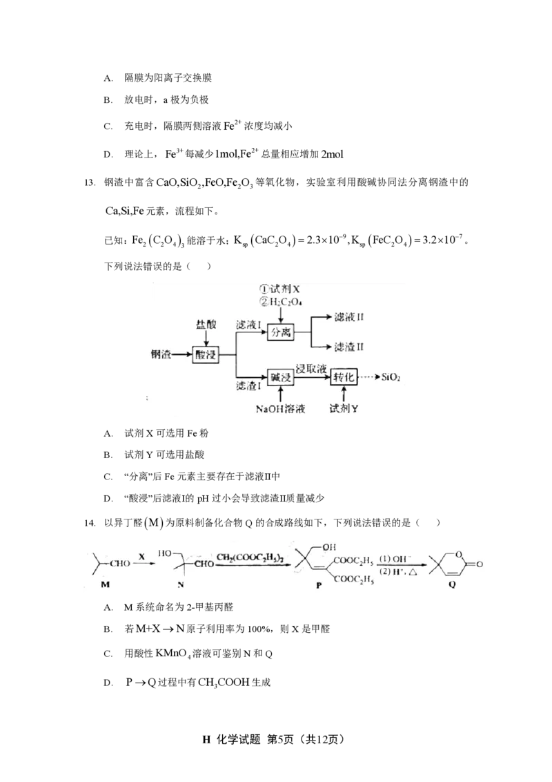 2025《高考真题&bull;山东》化学试卷_2025《全国高考真题卷》各地方卷_2025《高考真题&bull;山东》