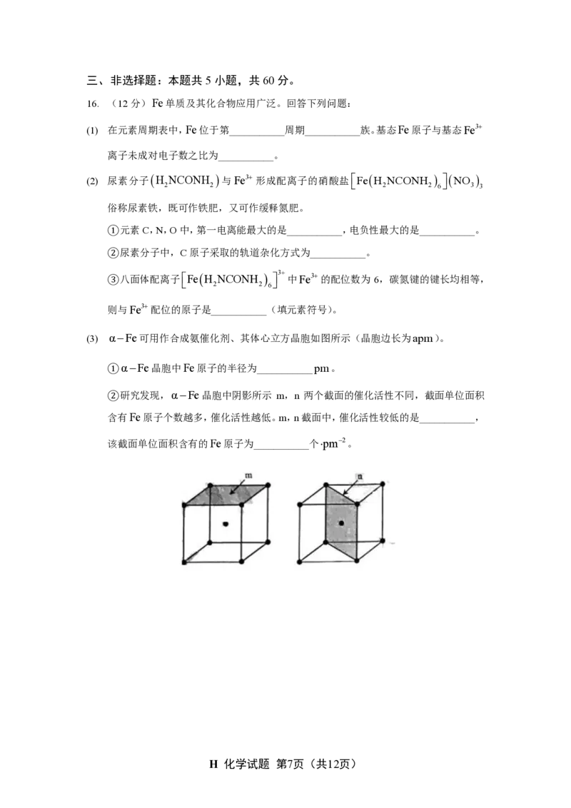 2025《高考真题&bull;山东》化学试卷_2025《全国高考真题卷》各地方卷_2025《高考真题&bull;山东》