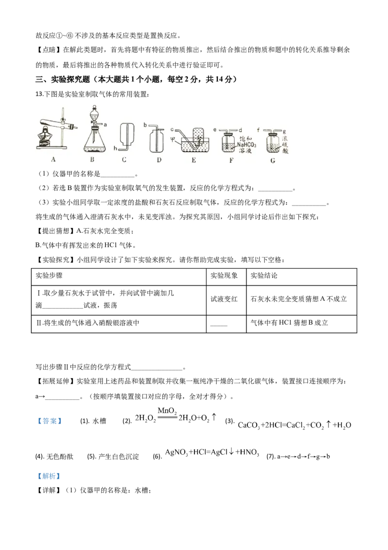 精品解析：四川省遂宁市2020年中考化学试题（解析版）_中考真题_5.化学中考真题2015-2024年_2020中考化学真题（113份）_2020年中考真题精品解析化学(四川遂宁卷)精编word版
