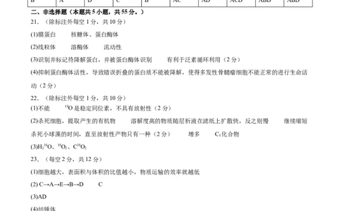 生物（新高考通用）01（答案及评分标准）_1多考区联考_08272024年新高二开学摸底考试卷（word版含解析和答题卡）