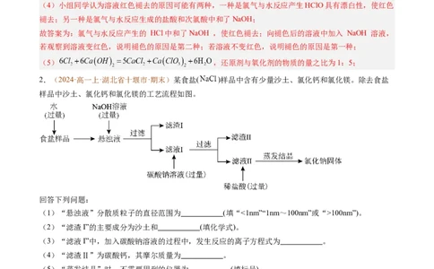 题型03实验探究综合题（解析版）_1多考区联考试卷_0108好题汇编备战2024-2025学年高一化学上学期期末真题分类汇编（新高考通用）