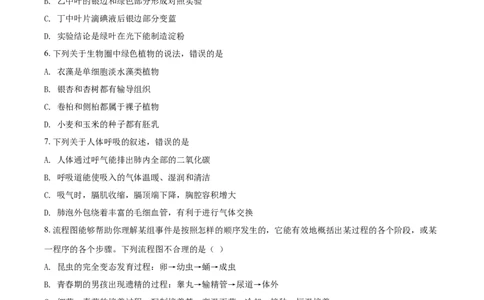 精品解析：山东省淄博市2021年中考生物试题（原卷版）_中考真题_8.生物中考真题2015-2024年_2021中考生物真题64份_2021山东省_精品解析：山东省淄博市2021年中考生物试题