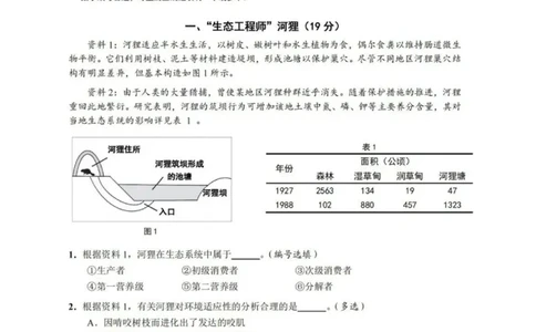 上海市崇明区2025届高三第二次模拟考试生物_2025年4月_250407上海市崇明区2025届高三第二次模拟考试_上海市崇明区2025届高三第二次模拟考试生物
