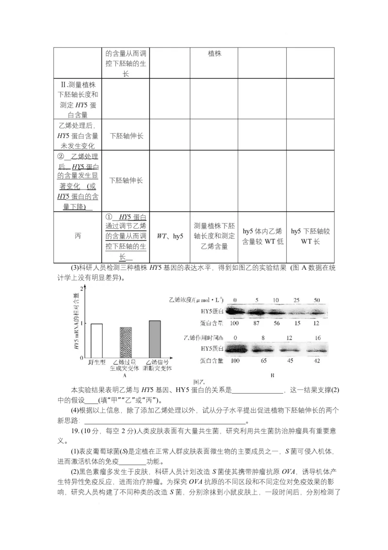 2025届湖南省长沙市湖南师范大学附属中学高三下学期模拟预测（一）生物试题_2025年4月_250418湖南师范大学附属中学2025届高三下学期4月模拟（一）（全科）