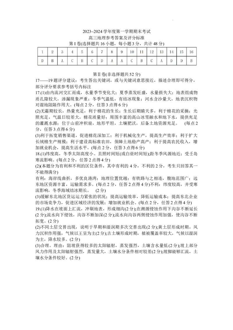 辽宁省锦州市2024届高三上学期1月期末考试地理_2024届辽宁省锦州市高三上学期1月期末考试