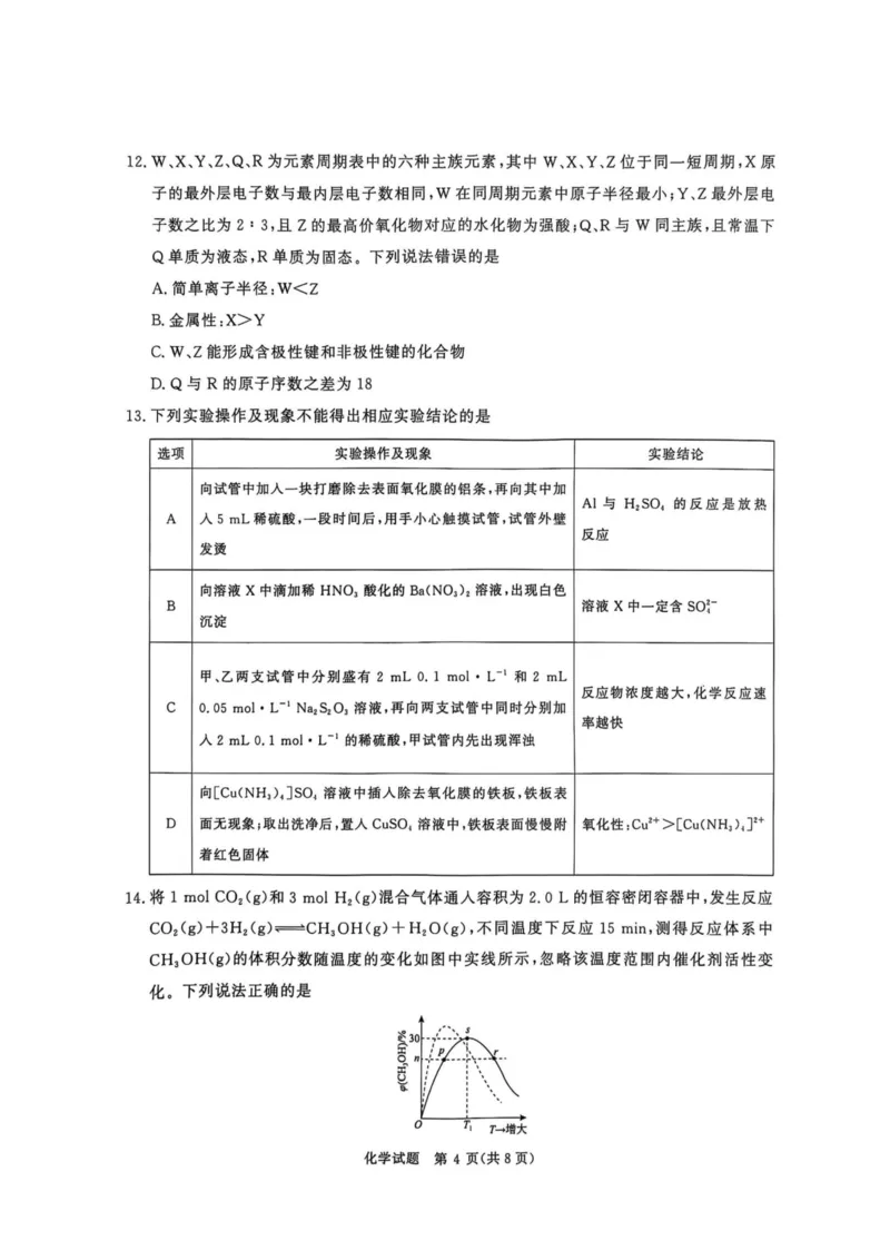 化学试卷-河南青桐鸣2026届高三10月大联考_2025年10月_251019河南省青桐鸣大联考2025-2026学年高三上学期10月联考_河南省青桐鸣大联考2025-2026学年高三上学期10月联考化学试卷（含答案）