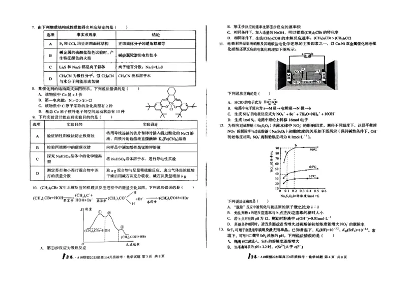 A10联盟2025届高三4月质检考化学试卷_2025年4月_250418安徽省A10联盟2025届高三4月质检考
