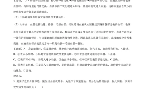 精品解析：2024年四川遂宁市中考理综真题-初中生物学（解析版）_中考真题_8.生物中考真题2015-2024年_2024年中考生物真题_精品解析：2024年四川遂宁市中考理综真题-初中生物学