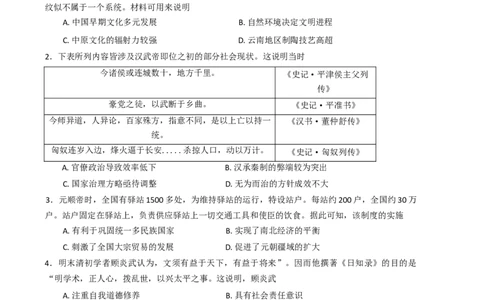 2025届湖南省长沙市雅礼中学高三下学期冲刺模拟训练历史试题（含答案）_2025年5月_2505192025届湖南省长沙市雅礼中学高三下学期冲刺模拟训练（全科）