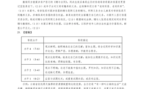 云南省曲靖市2024-2025学年高三年级第二次教学质量监测政治答案_2025年4月_250427云南省曲靖市2024-2025学年高三年级第二次教学质量监测（全科）