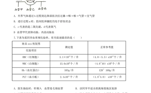 精品解析：四川省南充市2020年中考生物试题（原卷版）_中考真题_8.生物中考真题2015-2024年_2020生物真题74份_2020年中考真题精品解析生物（四川南充卷）精编word版