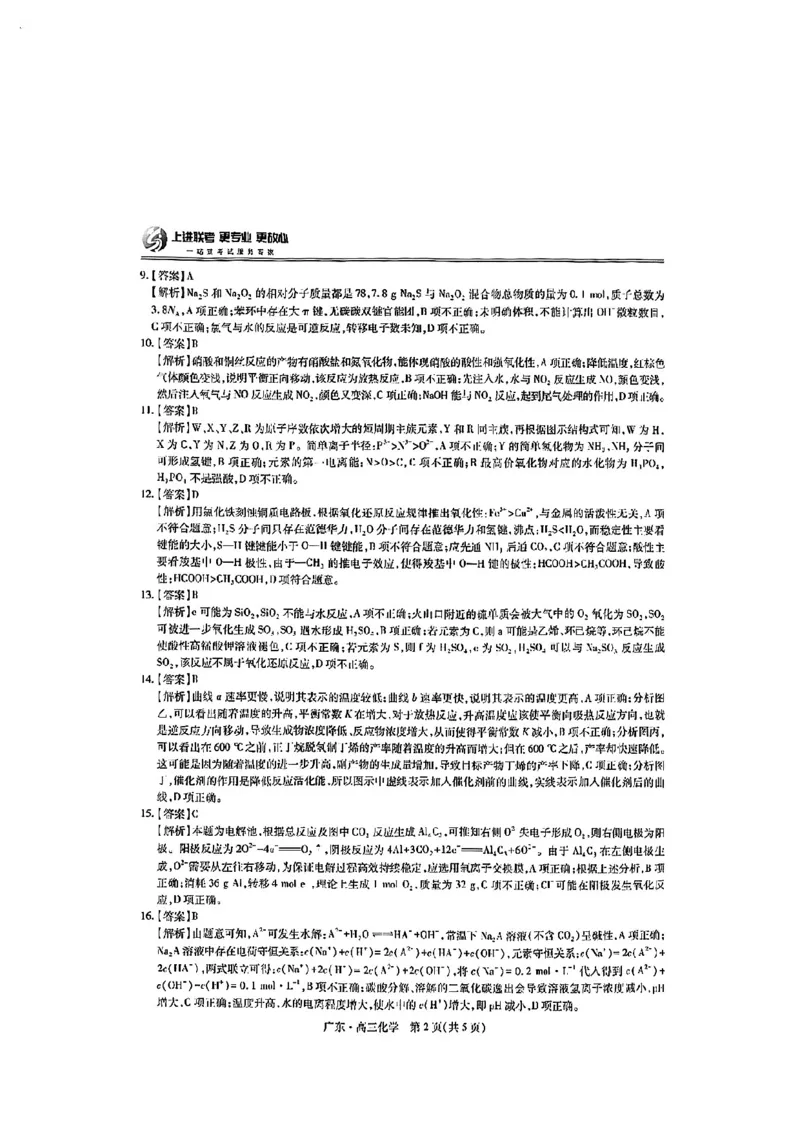 上进联考-2025届广东省高三5月联合测评-化学答案_2025年5月_250514广东上进联考2025届高三5月联合测评（全科）