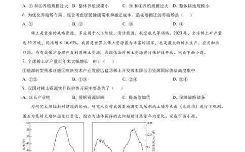 2025年1月八省联考高考综合改革适应性测试&mdash;&mdash;高三地理（陕西、山西、宁夏、青海卷）Word版无答案_2025年1月_❤2025年高考综合改革适应性演练（八省联考）(1)