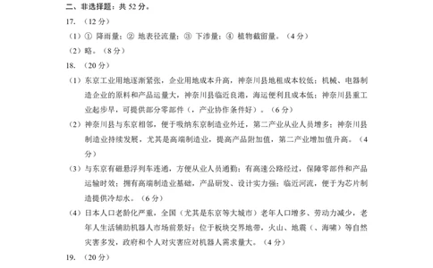 F地理试题评分参考：全国名校联盟2026届高三开学模拟考_2025年8月_250831福建-全国名校联盟2026届高三联合开学摸底考试（全科）_地理