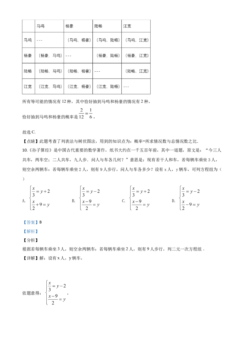 精品解析：山东省临沂市2020年中考数学真题（解析版）_中考真题_2.数学中考真题2015-2024年_2020全国多省多地中考数学真题126份_2020年中考真题精品解析数学（山东临沂卷）精编word版