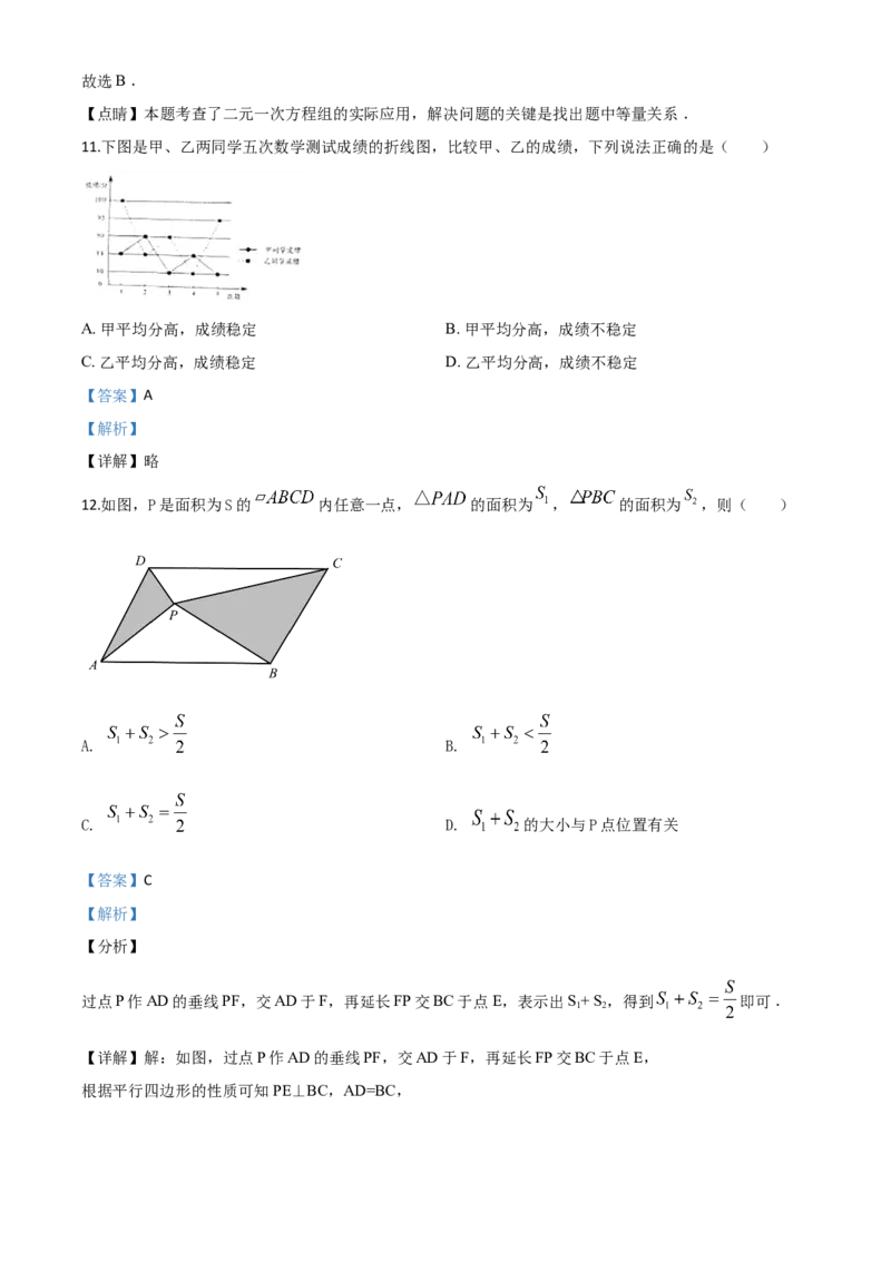 精品解析：山东省临沂市2020年中考数学真题（解析版）_中考真题_2.数学中考真题2015-2024年_2020全国多省多地中考数学真题126份_2020年中考真题精品解析数学（山东临沂卷）精编word版