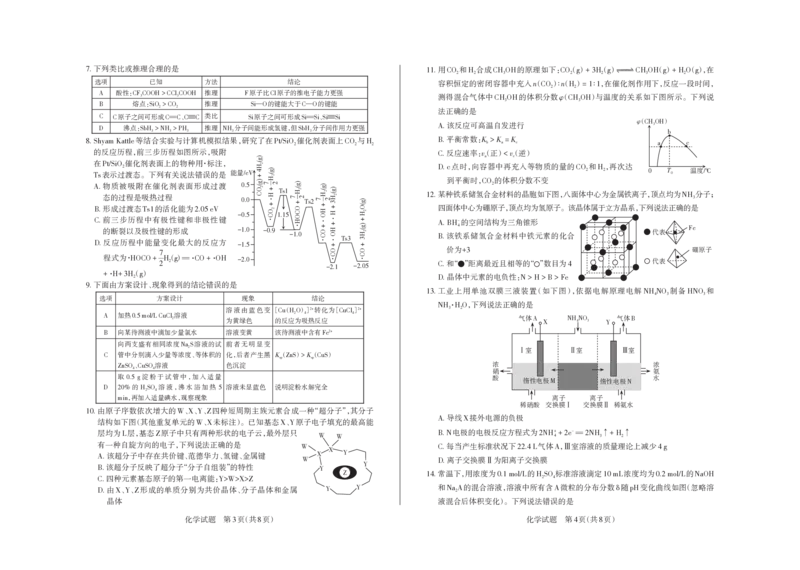2025年山西高考省三模（押题卷）化学试题_2025年5月_2505222025年山西高考省三模（思而行押题卷）（全科）_2025年山西高考省三模（押题卷）化学试题