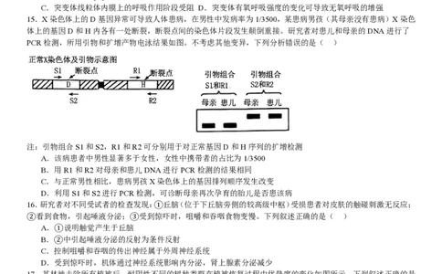 河北生物-试题_1.高考2025全国各省真题+答案_00.2025各省市高考真题及答案（按省份分类）_9、河北卷（全科，持续更新）_6.生物