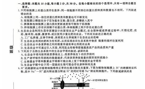 2025届辽宁省名校联盟高三下学期高考模拟卷押题卷生物学（一）试题_2025年5月_250506辽宁省名校联盟2025年高考模拟卷押题卷（数物化生）