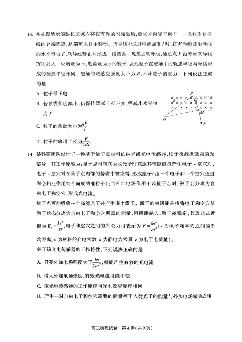 2025年北京市朝阳区高三二模-物理+答案_2025年5月_2505132025年北京市朝阳区高三二模（全科）