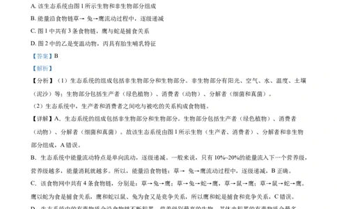 精品解析：山东省泰安市2021年中考生物试题（解析版）_中考真题_8.生物中考真题2015-2024年_2021中考生物真题64份_2021山东省_精品解析：山东省泰安市2021年中考生物试题