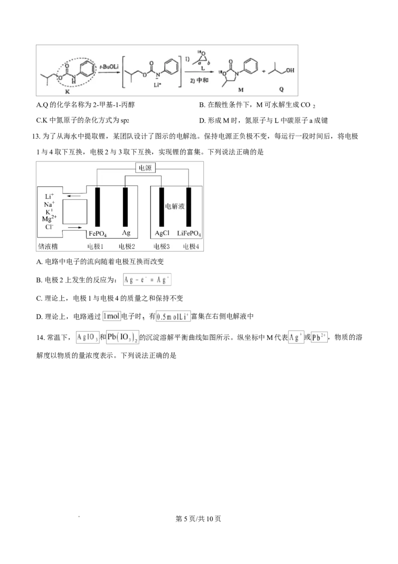 2025年1月山西、陕西、宁夏、青海普通高等学校招生考试适应性测试（八省联考）化学试题Word版无答案_2025年1月_2501062025年高考综合改革适应性演练（八省联考）